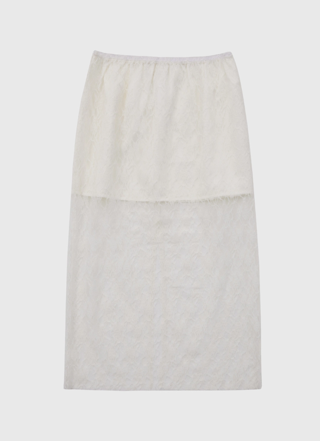 퀸스래빗 Lace See-through Banding Layered Skirt 상품 이미지 1