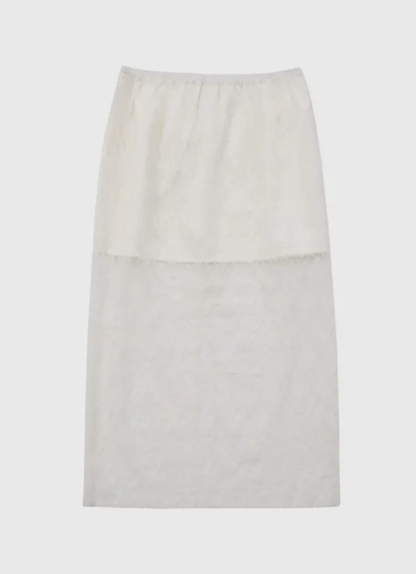 Lace See-through Banding Layered Skirt