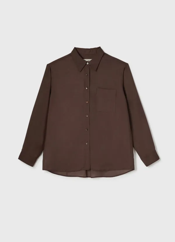 Plain Sheer Shirt / Brown
