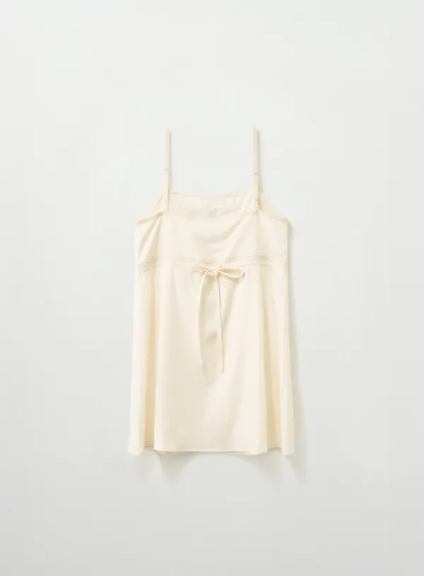 (W) Taping Flare One-piece - Cream