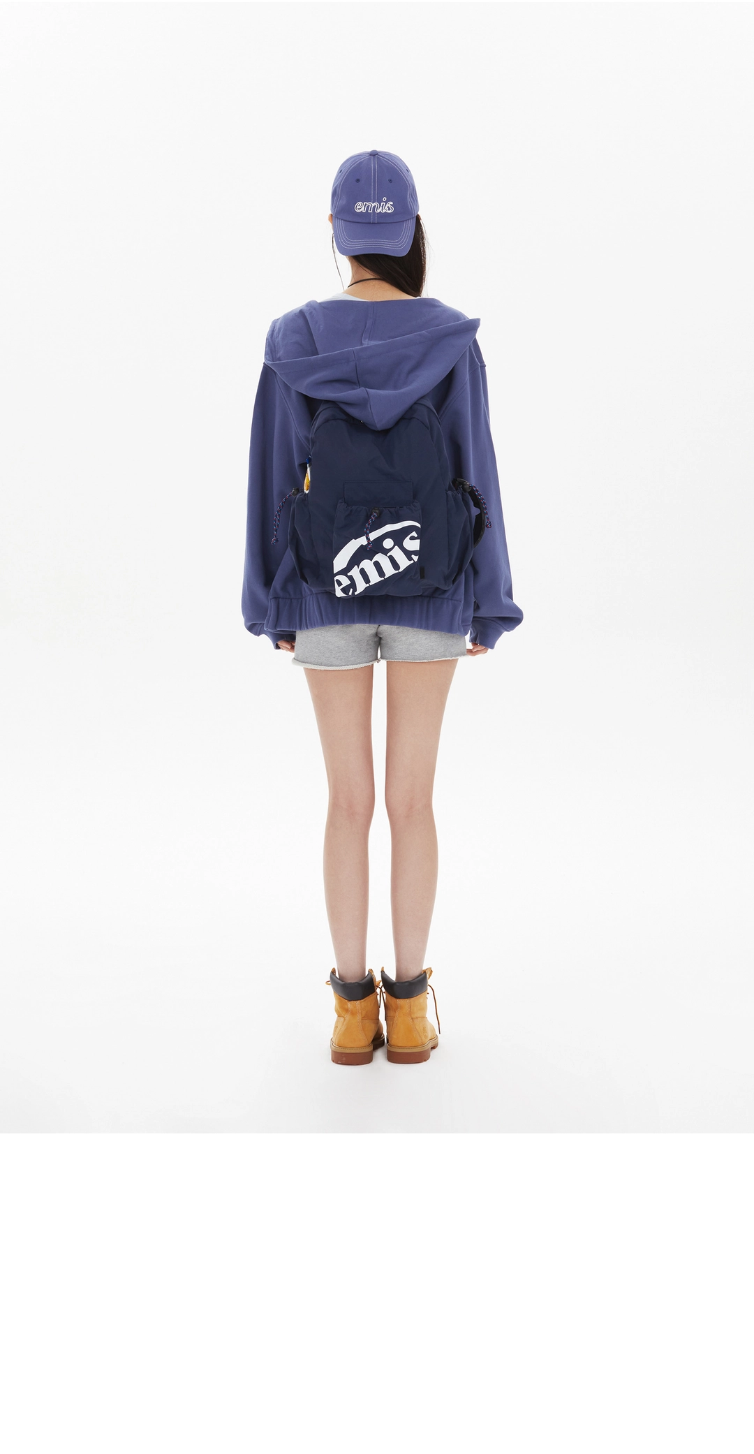 이미스 LETTERING LOGO WHITE STITCH BALL CAP-NAVY 상품 이미지 2