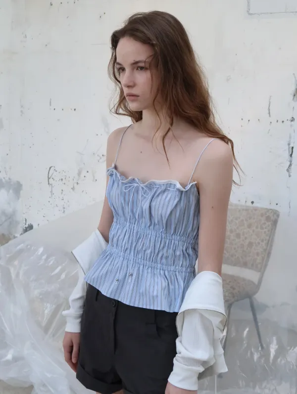 Whisper cami blouse - stripe blue