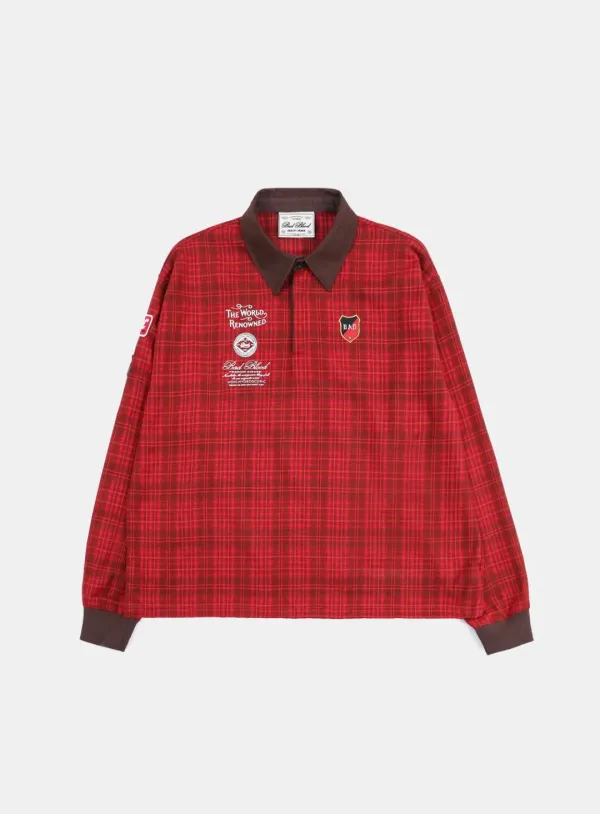 [w-sweatshirt24-013] 클래식 체크 럭비 셔츠 - 레드
