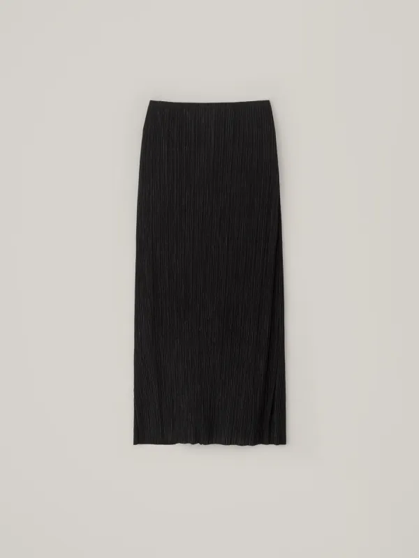 [7.30 예약 배송] Pleats Maxi Skirt - Black