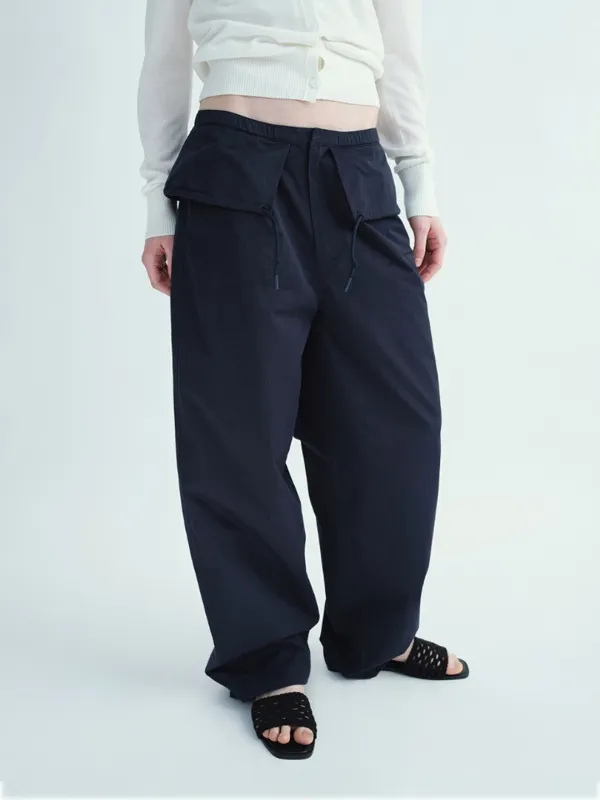 Overlay Wide Chino Pants [Navy]