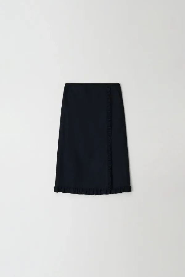 Shirring Detail Skirt (navy)