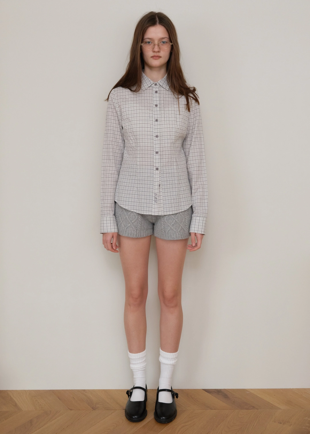 온무드 SELLA CHECK SHIRT - GRAY 상품 이미지 2