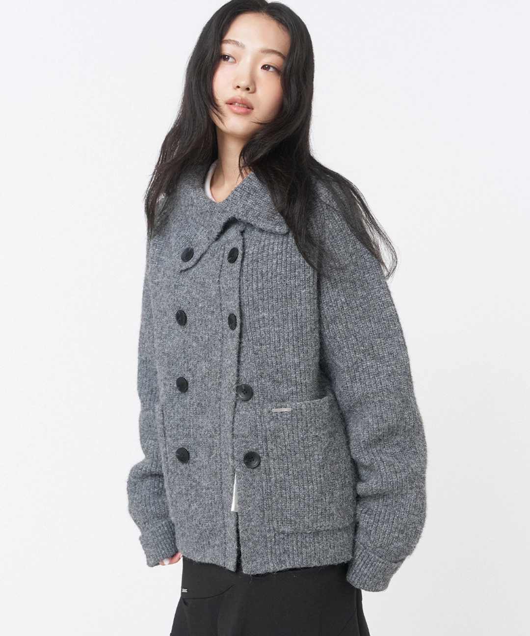 미세키서울 Double button bold knit GREY 상품 이미지 3
