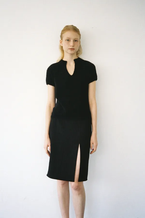 Downy Short-sleeve Knit (black)