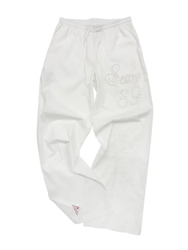 Eyelet Embroidery Pants White