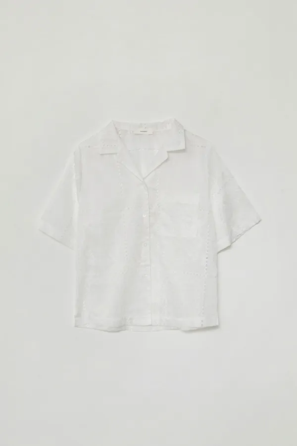 IREL FLORAL LACE HALF SHIRT_IVORY