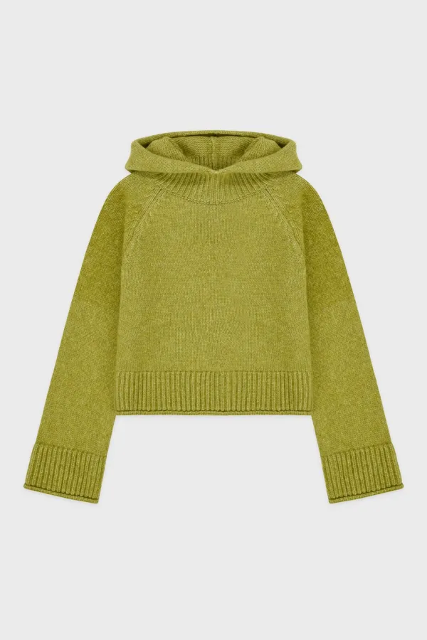 [이성경 착용] Wool Blend Hoodie Knit (Olive)