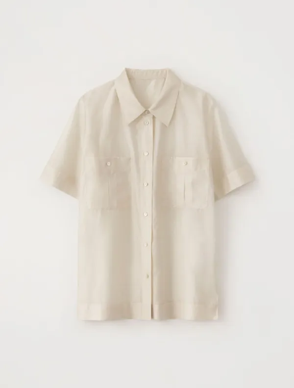 Luse Sheer Pocket Shirt (Cream)