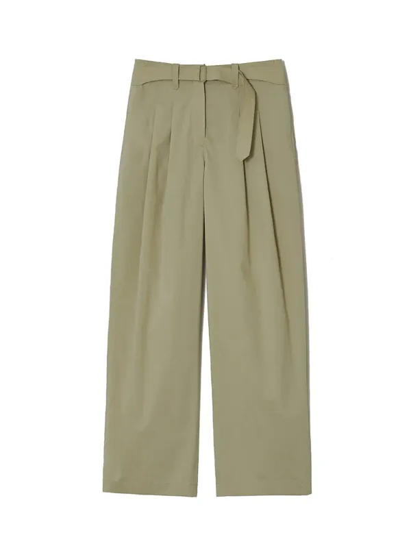 Belted Wide Pants Light Khaki