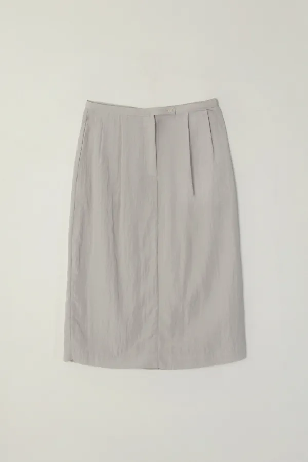 PLEIA PLEATED MIDI SKIRT_GRAY