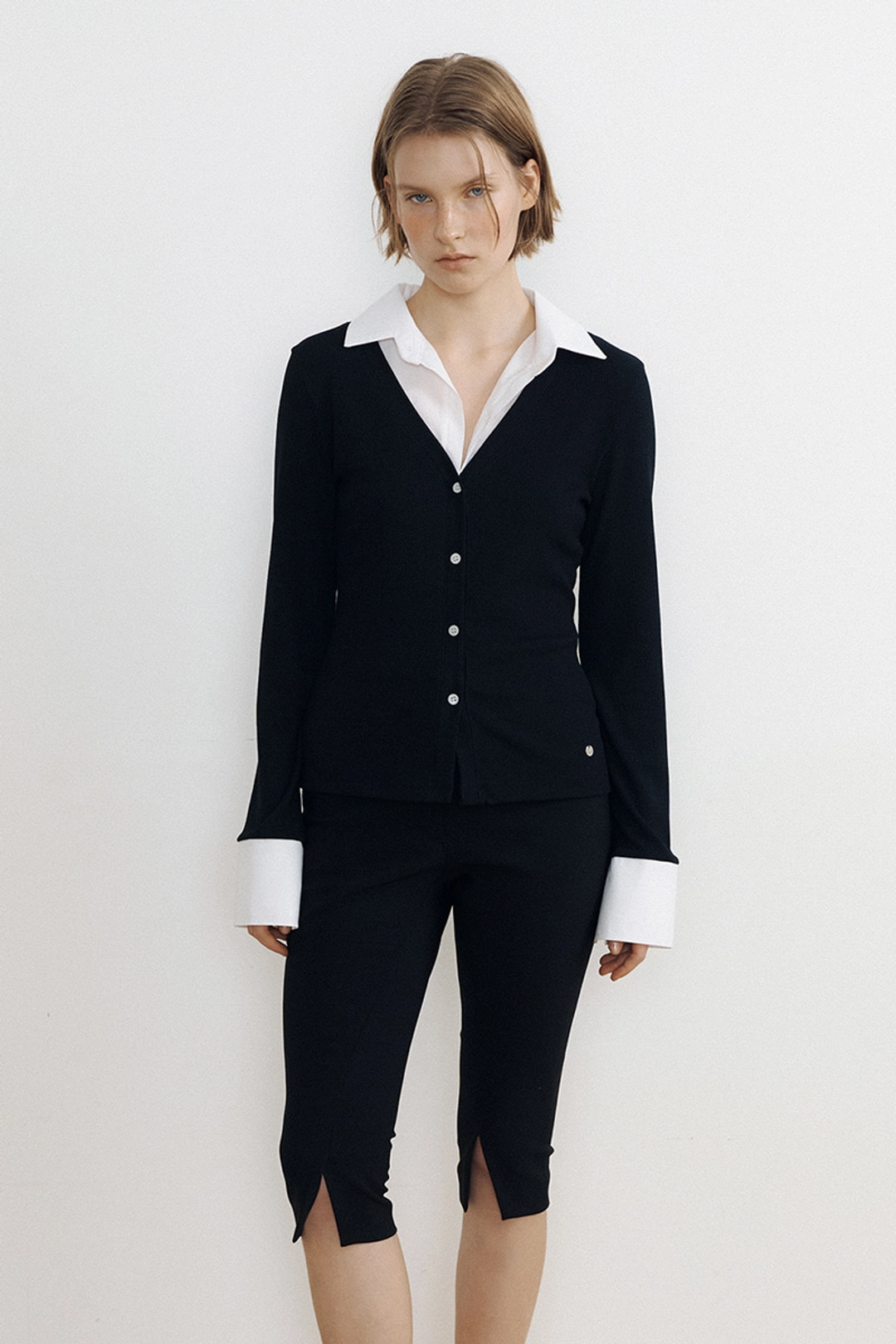 루시르주 Jenny Layered Shirt Top (black) 상품 이미지 1