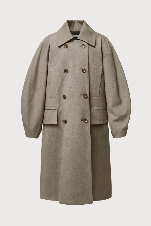 Noble raglan trench (khaki gray)