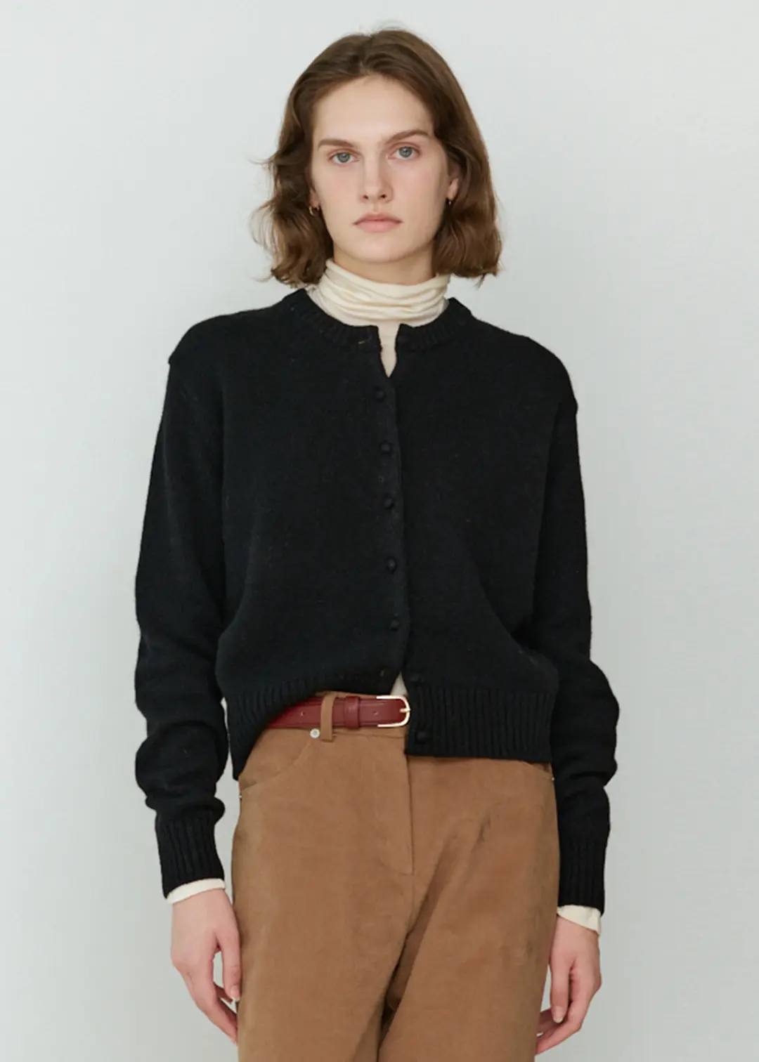 더라이 Alpaca Round Cardigan(Black) 상품 이미지 2