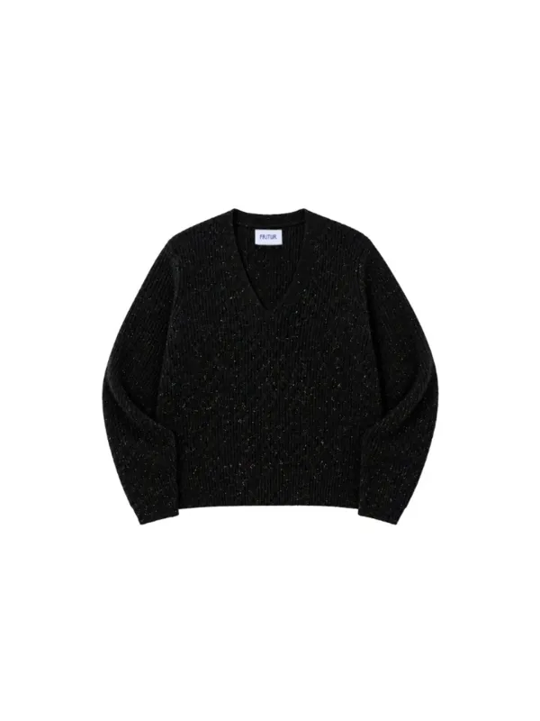 Chine Rollup Knit Black_F263KN07