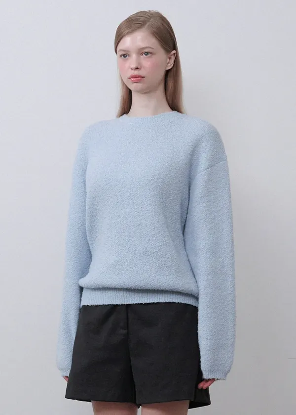  [44-120]  Liber Overfit Boucle Knit  리베르 오버핏 부클 니트 (겨울-데일리룩-출근룩-데이트룩-기본니트-기본템-데일리코디-겨울니트-오버핏-오버핏니트-루즈핏-부클니트-자체제작) 