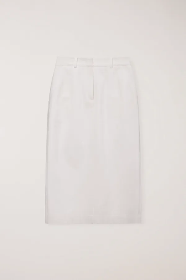 H-LINE COTTON LONG SKIRT OFF WHITE_UDSK6B223OW