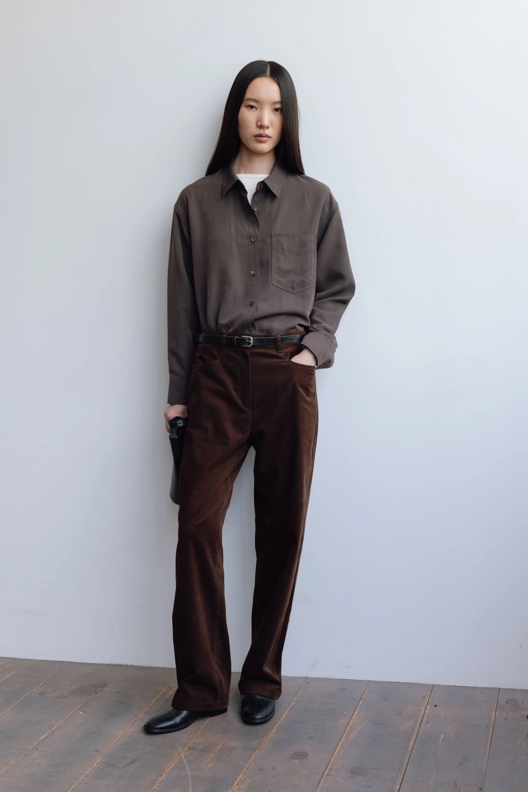 로웨 Faded cupro Shirt_brown(9/18 순차발송) 상품 이미지 1