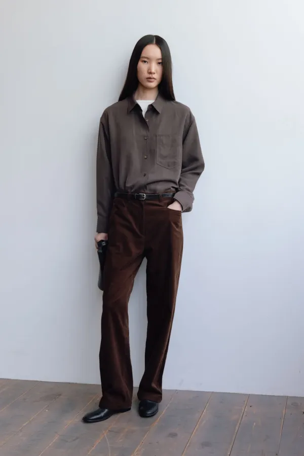 Faded cupro Shirt_brown(9/18 순차발송)