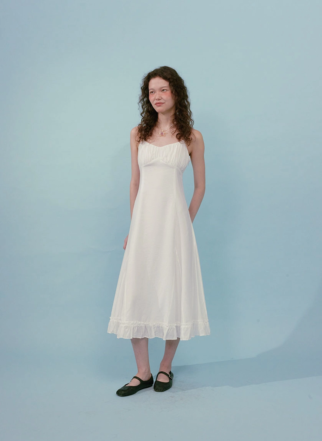 루루서울 Lily Shirring Long Dress (White) 상품 이미지 2