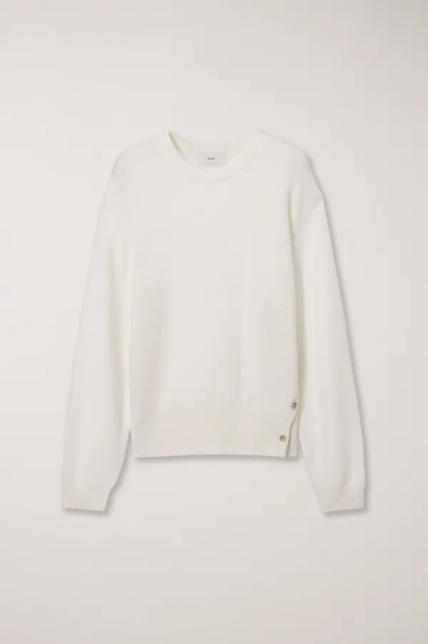 UNISEX BUTTONED CREWNECK SWEATER IVORY_UDSW6A107I1