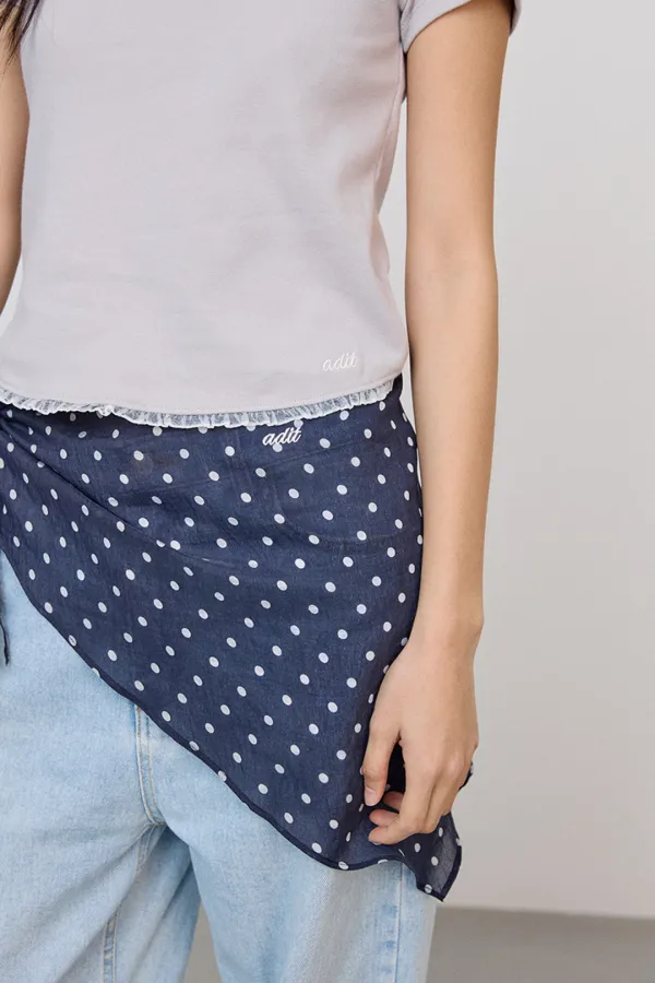 Dot pattern scarf_navy
