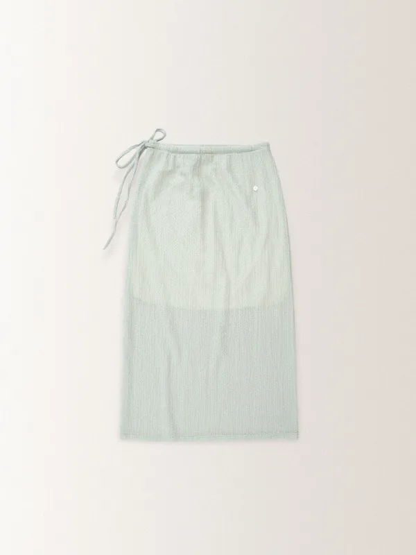 STRING JERSEY LONG SKIRT [ PALE GRAY ]