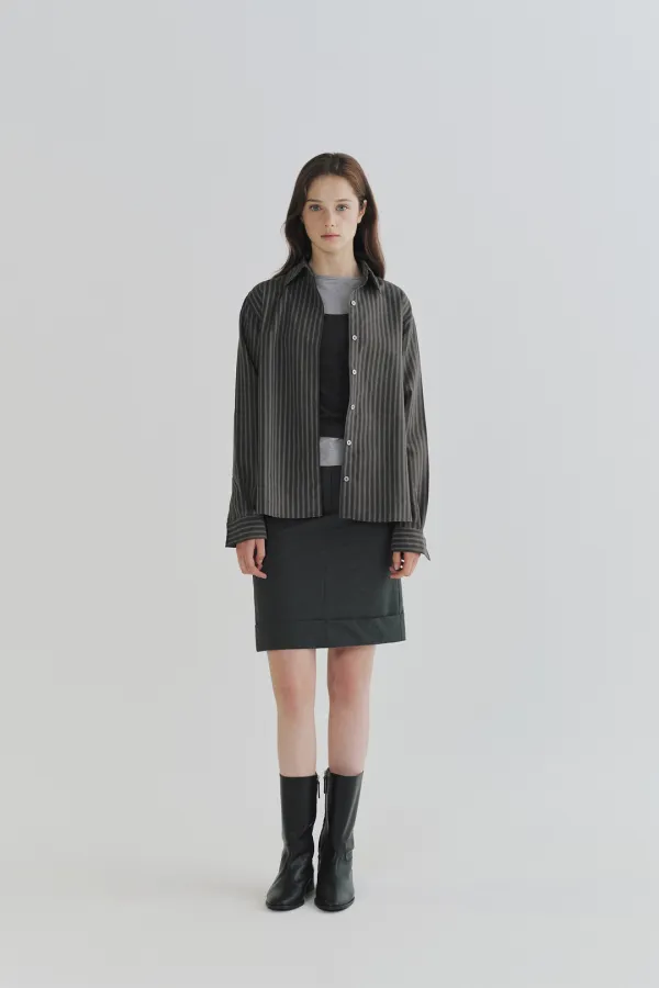 Common stripe shirt (charcoal)