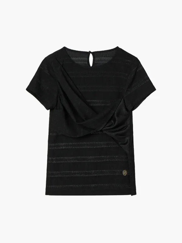 Twisted Detail T-Shirt, Black