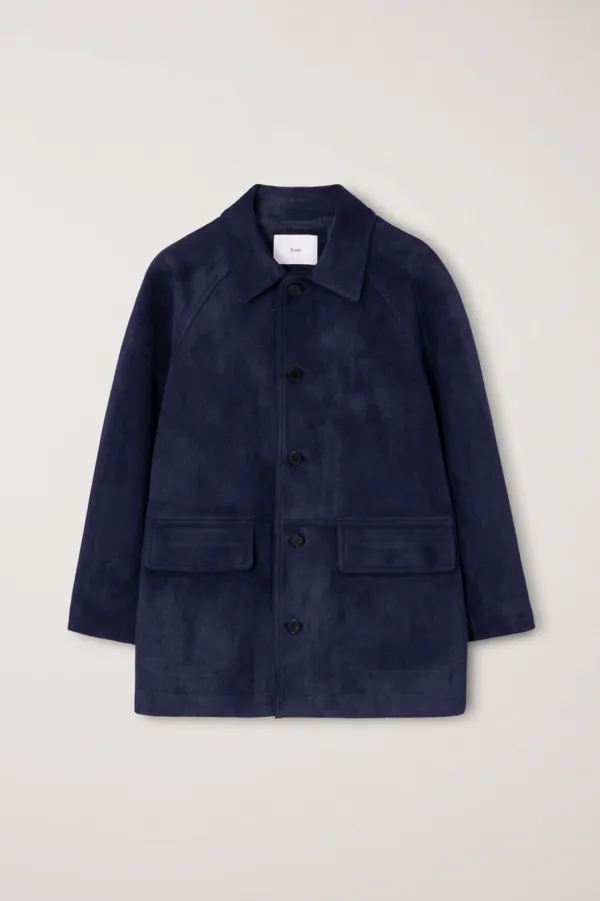 UNISEX LILY SUEDE HALF JACKET BLUE NAVY_UDJA6C102N1