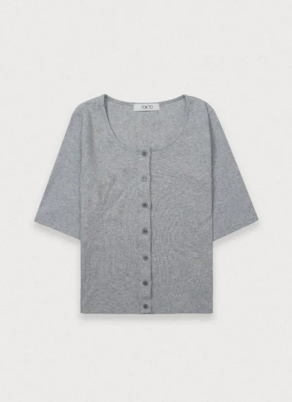 SCOOP CARDIGAN - GREY