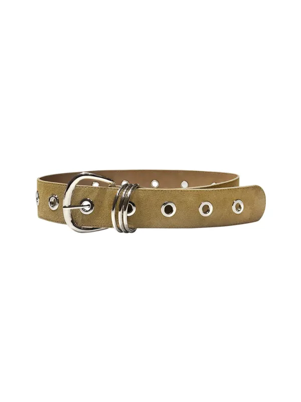 WIDE EYELET BELT (BUTTER)