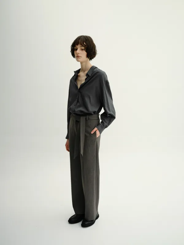 PLIN PINTUCK SHIRTS / CHARCOAL