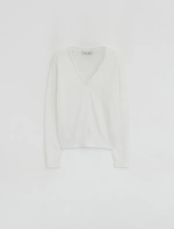 SHEER NECK LINE KNIT [IVORY]