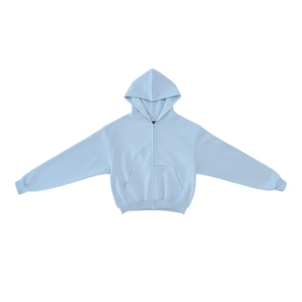25-001 HEAVY WEIGHT COTTON ZIP HOODIE (LIGHT BLUE)