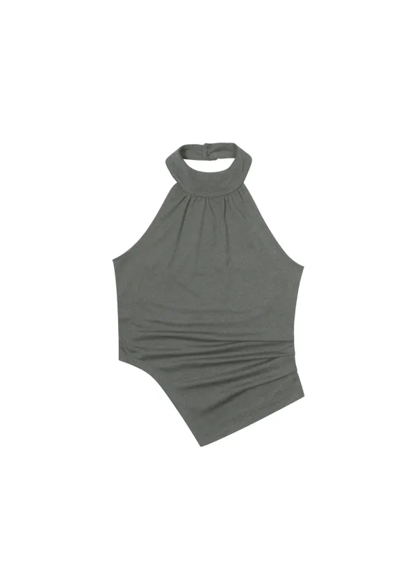 [2ND] CURVED LINE DRAPE TOP, GRAY