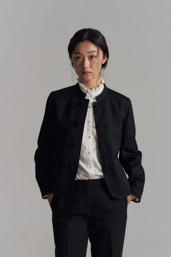 Ruffle Cotton Blouse (White)
