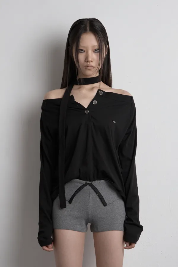 FAKE PANTS LONG SLEEVE BLACK