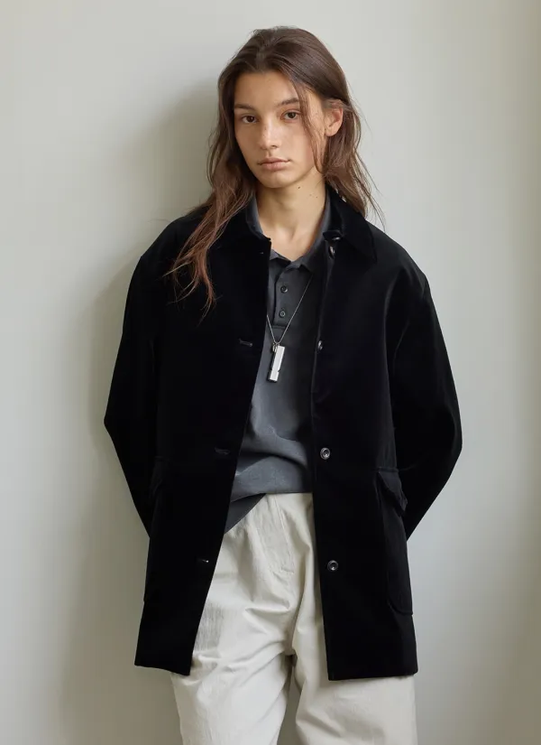 Arco Velvet Half Jacket (Black)