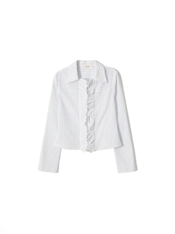 Ruffle Detail Shirt Sky Blue
