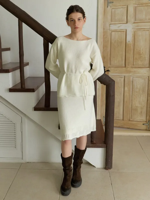 Shimmery strap knit (ivory)