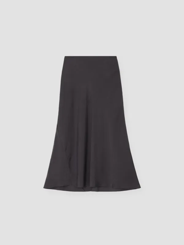 SMOOTH TEXTURE MAXI SKIRT_CHARCOAL BROWN_OE3C2MSK92CHB