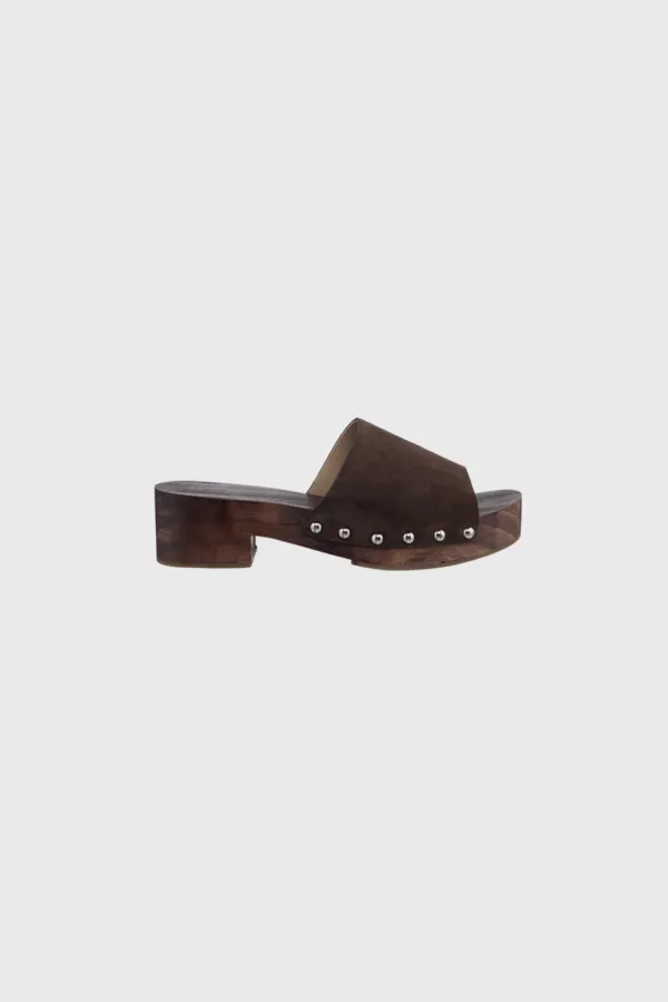 Wood mules (brown / beige)