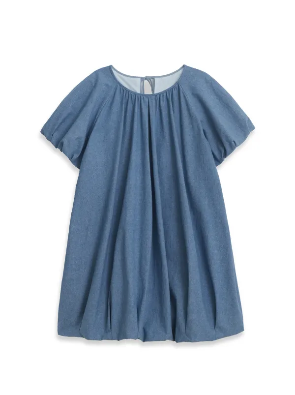 VOLUME MINI DRESS (DENIM)