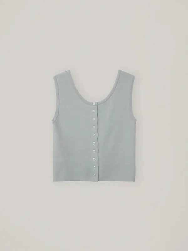 Collin button knit vest - Light Gray