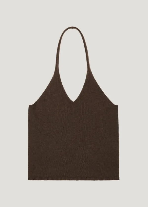[12th] Raccoon Halter Knit Top_Brown